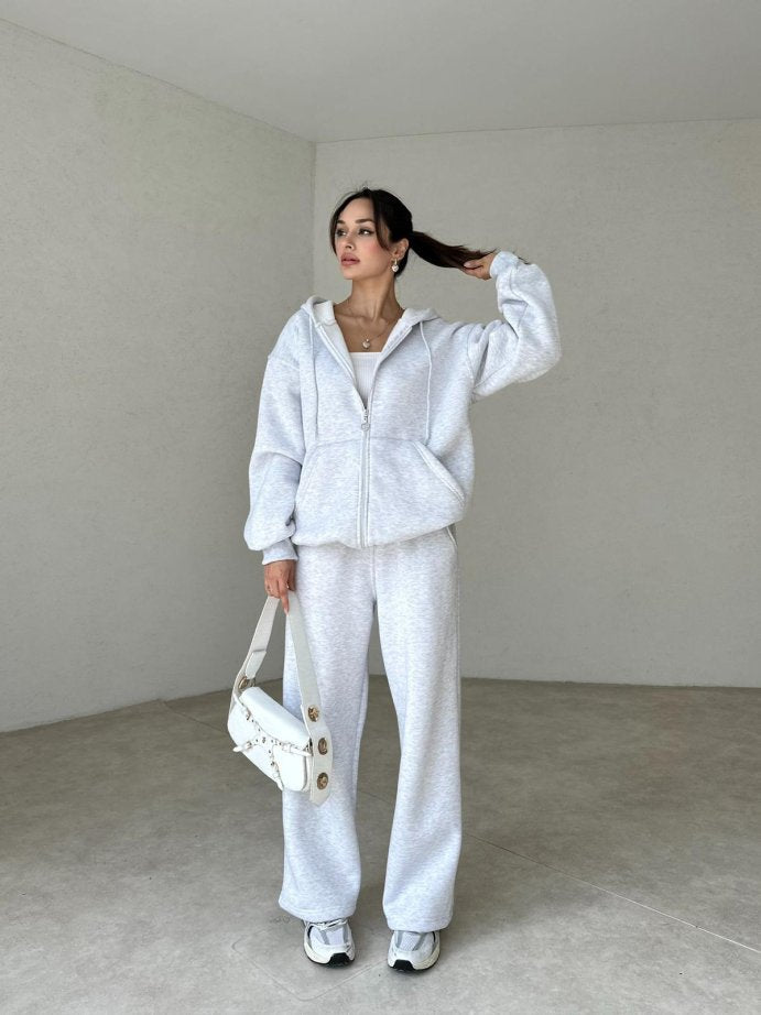 Casual cotton sportswear set (hoodie + pants) T17