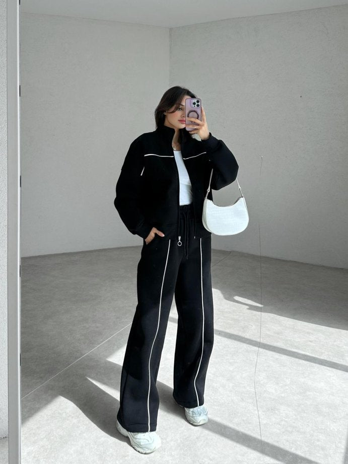 100% Cotton Casual Sportswear Set (Hoodie + Pants) T28