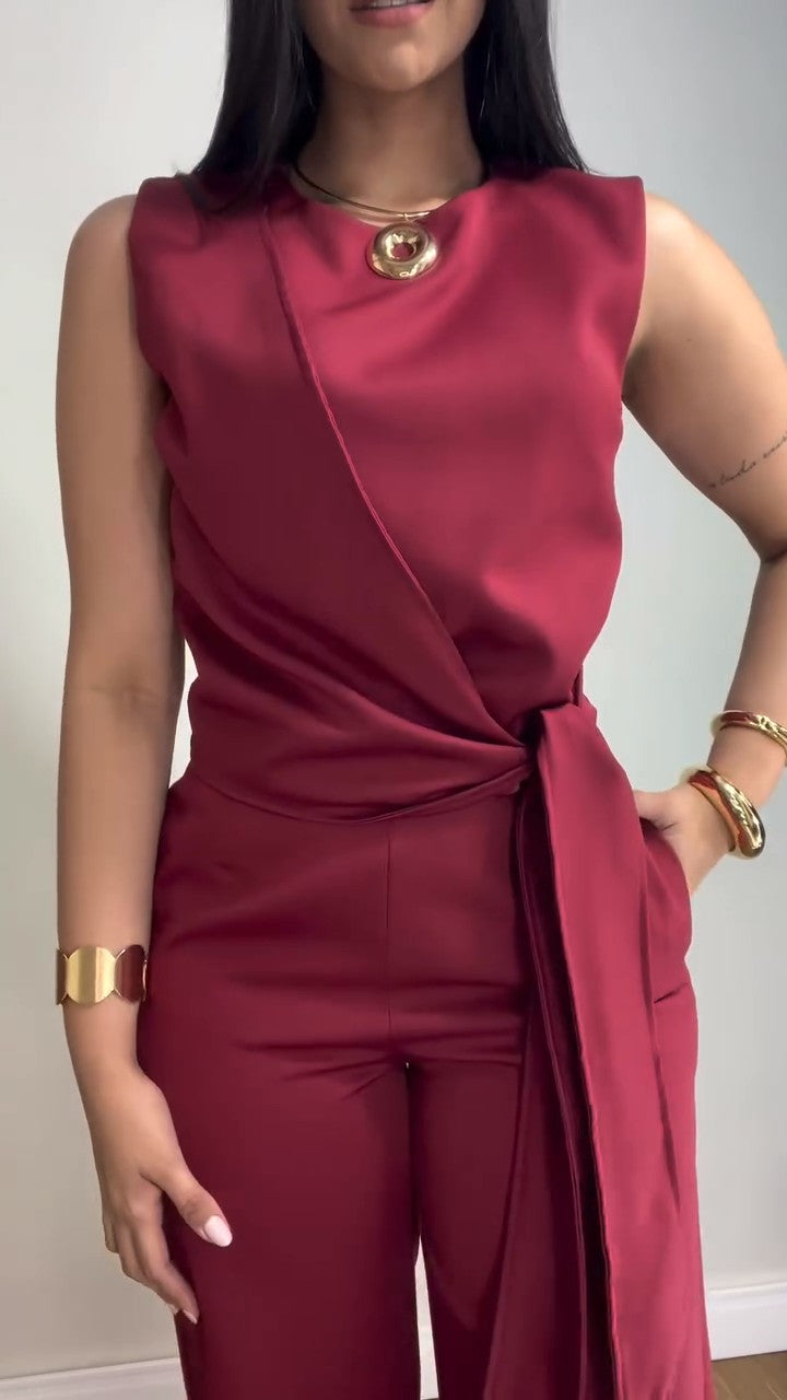 Summer jumpsuit with belt S6