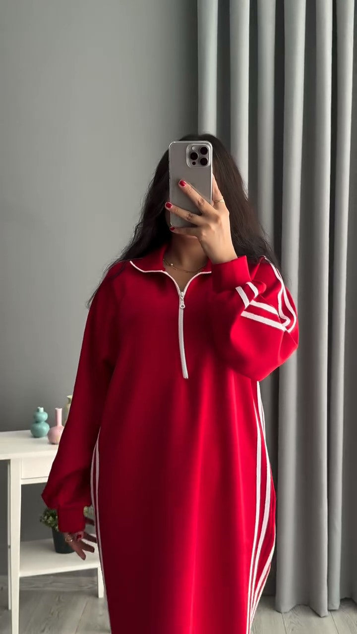 100% cotton dress in red, size T42, 2026