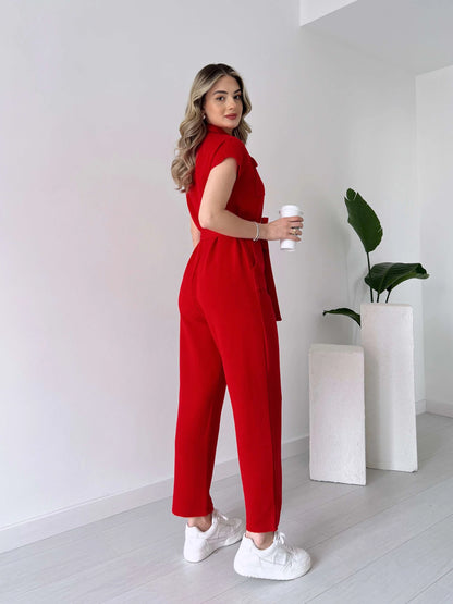 Long dress with polo neck opening D09