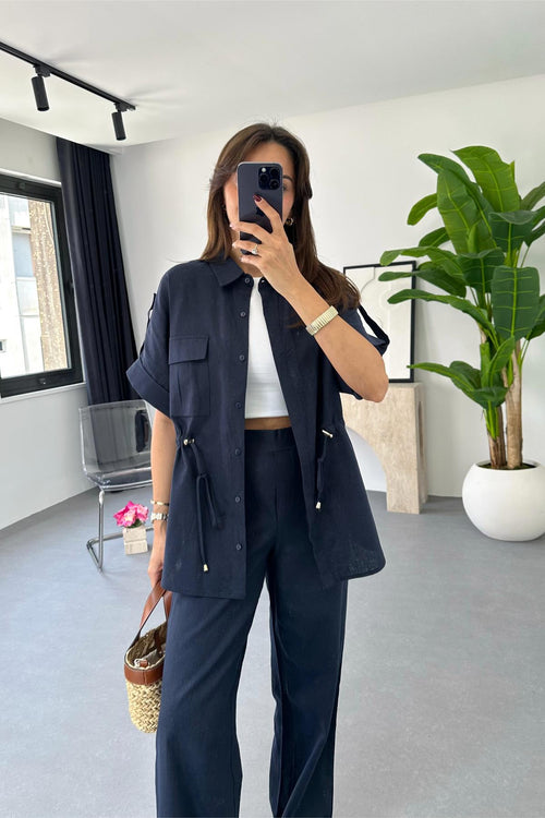 Long dress with polo neck opening D09