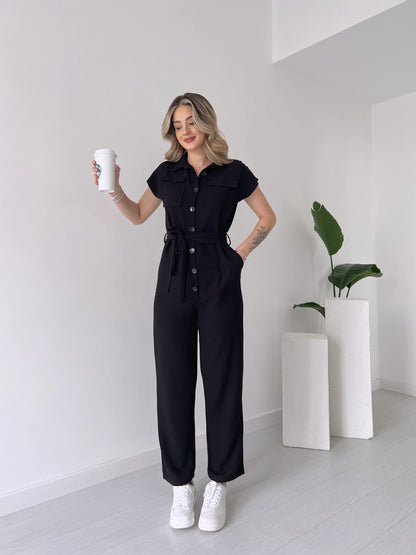 Long dress with polo neck opening D09