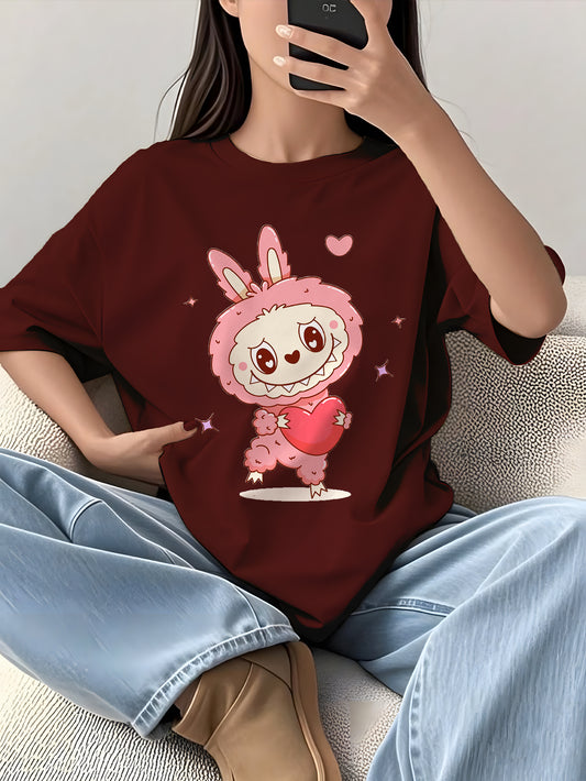 تيشيرت ستاتي بقَبة دائرية وأكمام قصيرة A4