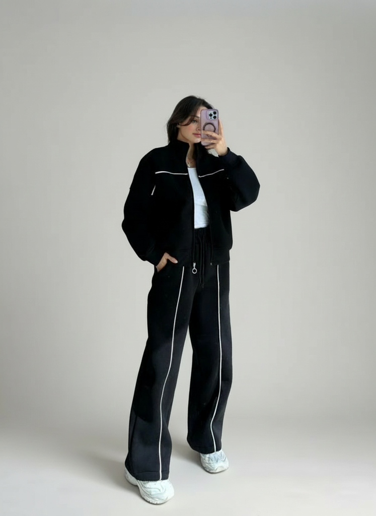 100% Cotton Casual Sportswear Set (Hoodie + Pants) T28