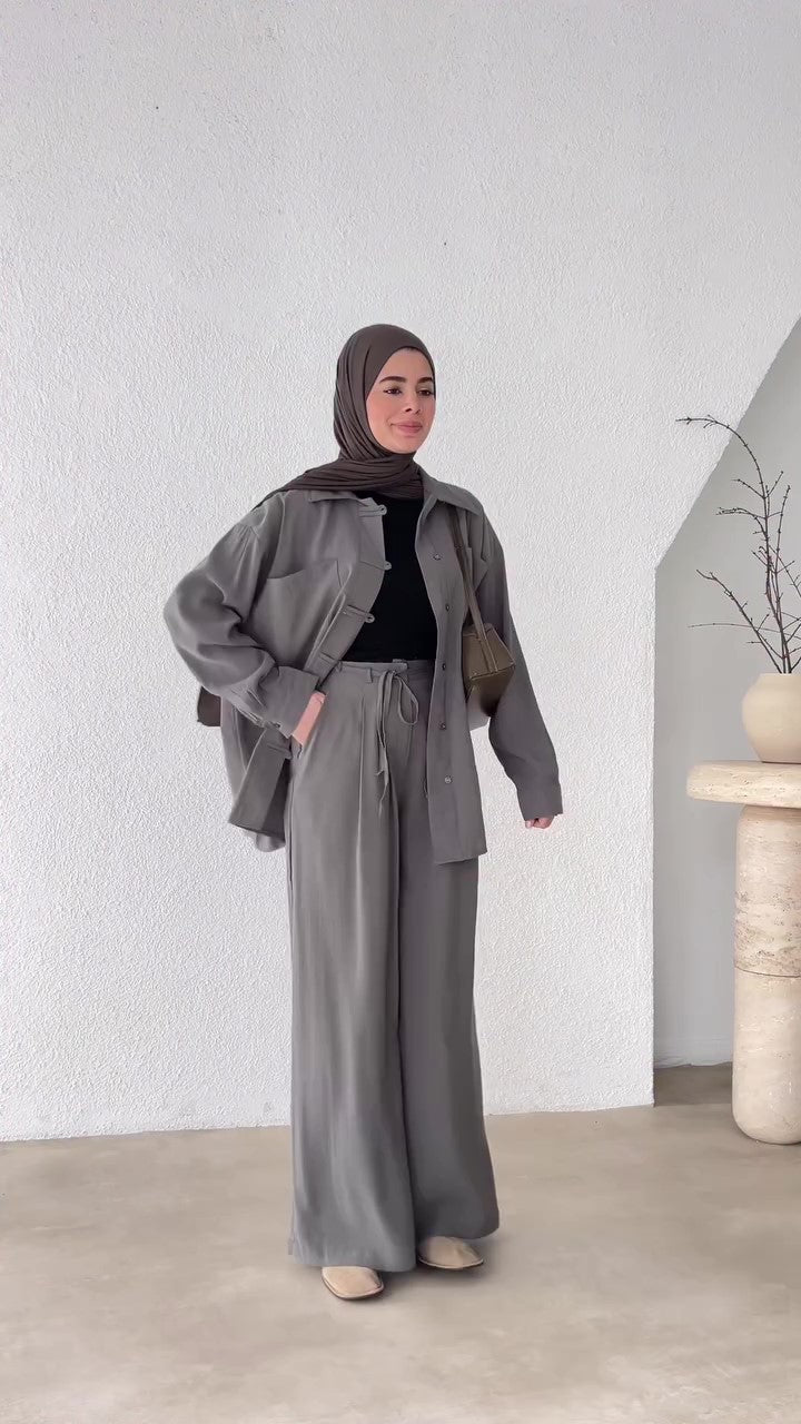 Casual crepe set (shirt + pants) T66 