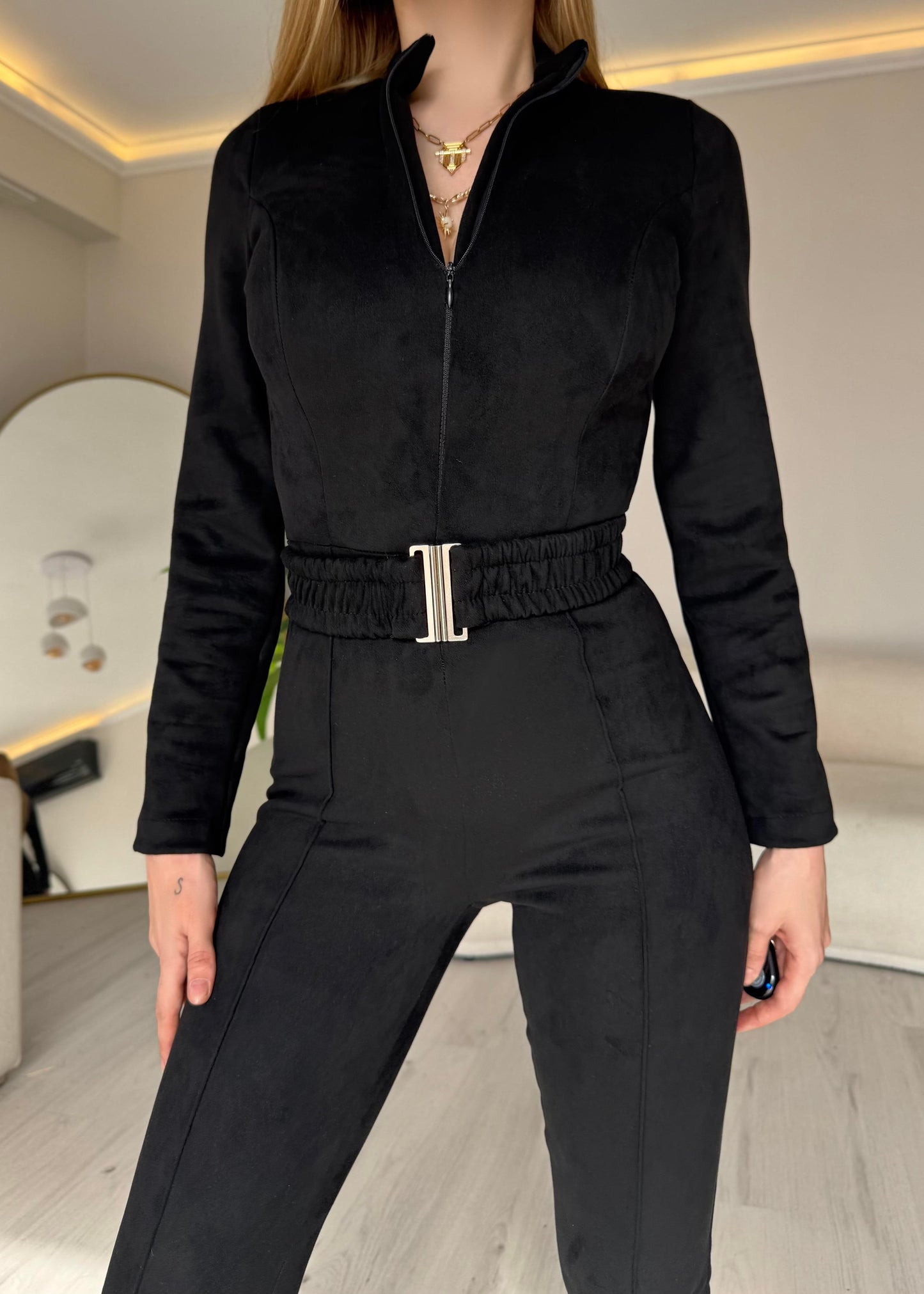 Women's winter jumpsuit with a unique and modern design S74