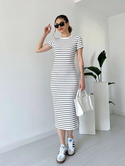 فستان قطن صيفي مخطط F32