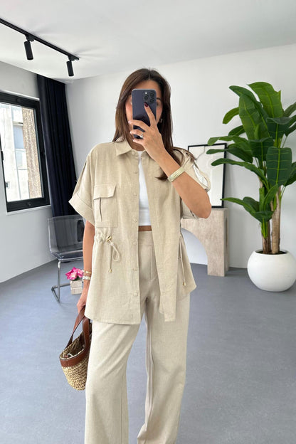 Long dress with polo neck opening D09