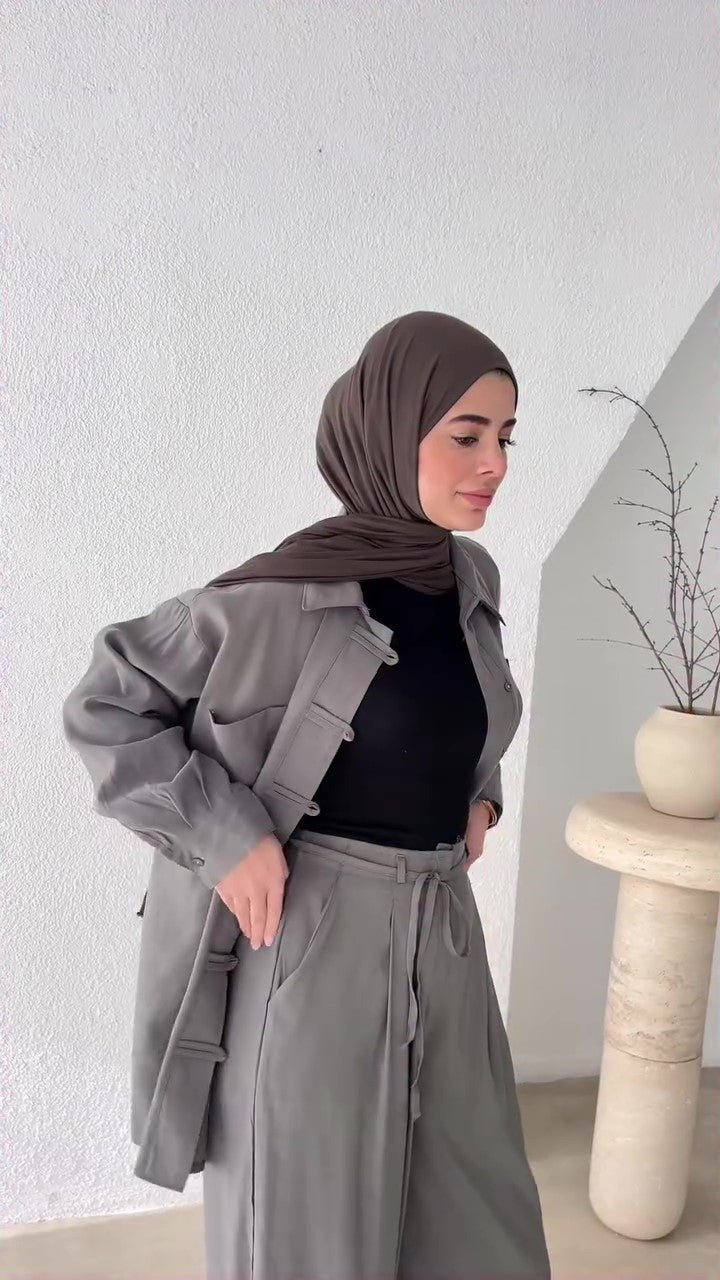 Casual crepe set (shirt + pants) T66 