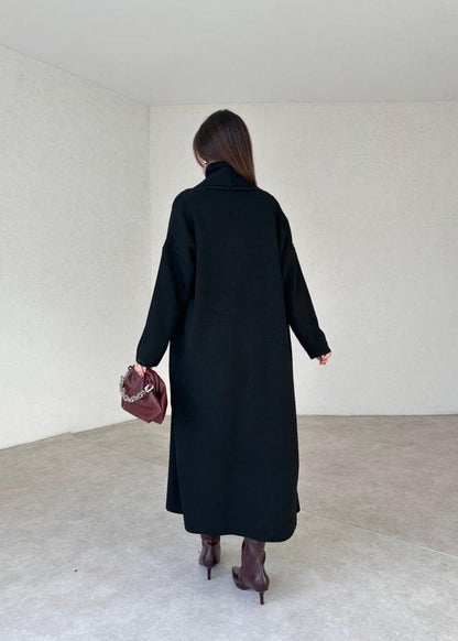 طقم تريكو أنيق نسائي مكون من قطعتين فستان بدون أكمام وكارديجان بأكمام طويلة TR-4