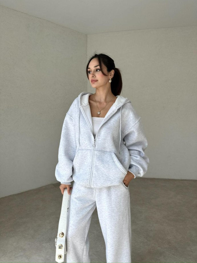 Casual cotton sportswear set (hoodie + pants) T17