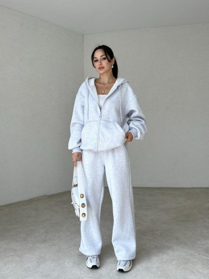 Casual cotton sportswear set (hoodie + pants) T17