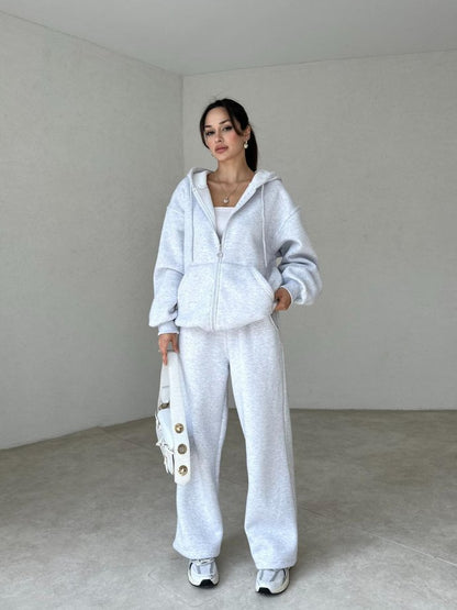 Casual cotton sportswear set (hoodie + pants) T17