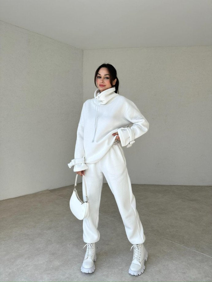 100% Cotton Casual Sportswear Set (Hoodie + Pants) T30