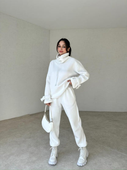 100% Cotton Casual Sportswear Set (Hoodie + Pants) T30