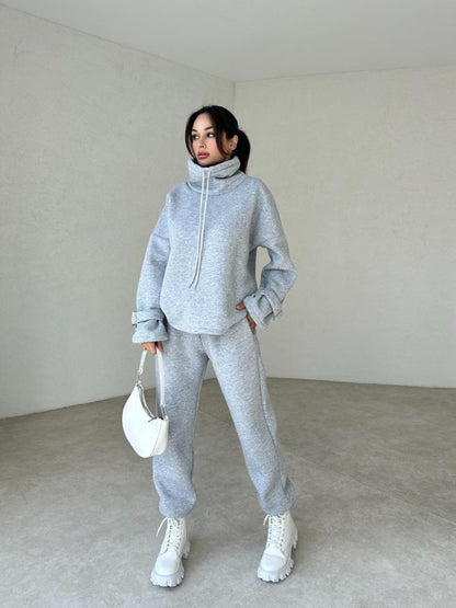 100% Cotton Casual Sportswear Set (Hoodie + Pants) T30