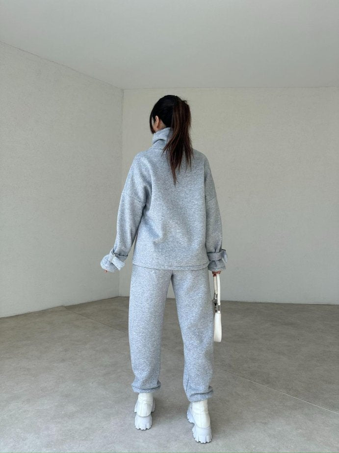 100% Cotton Casual Sportswear Set (Hoodie + Pants) T30