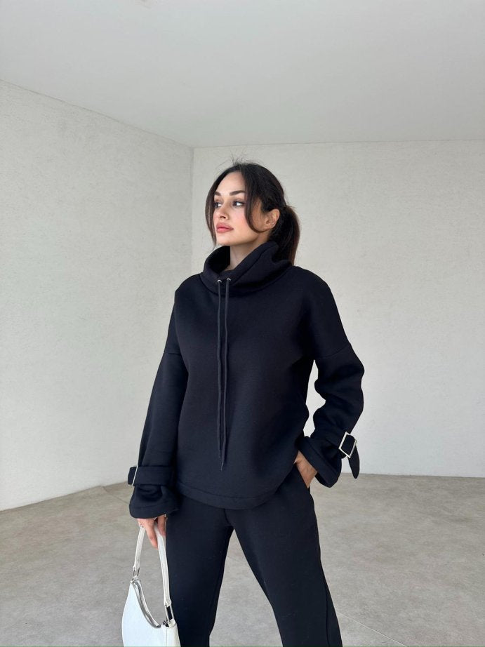 100% Cotton Casual Sportswear Set (Hoodie + Pants) T30