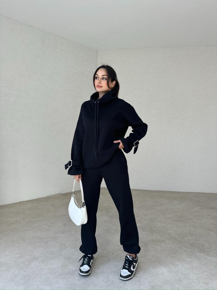 100% Cotton Casual Sportswear Set (Hoodie + Pants) T30