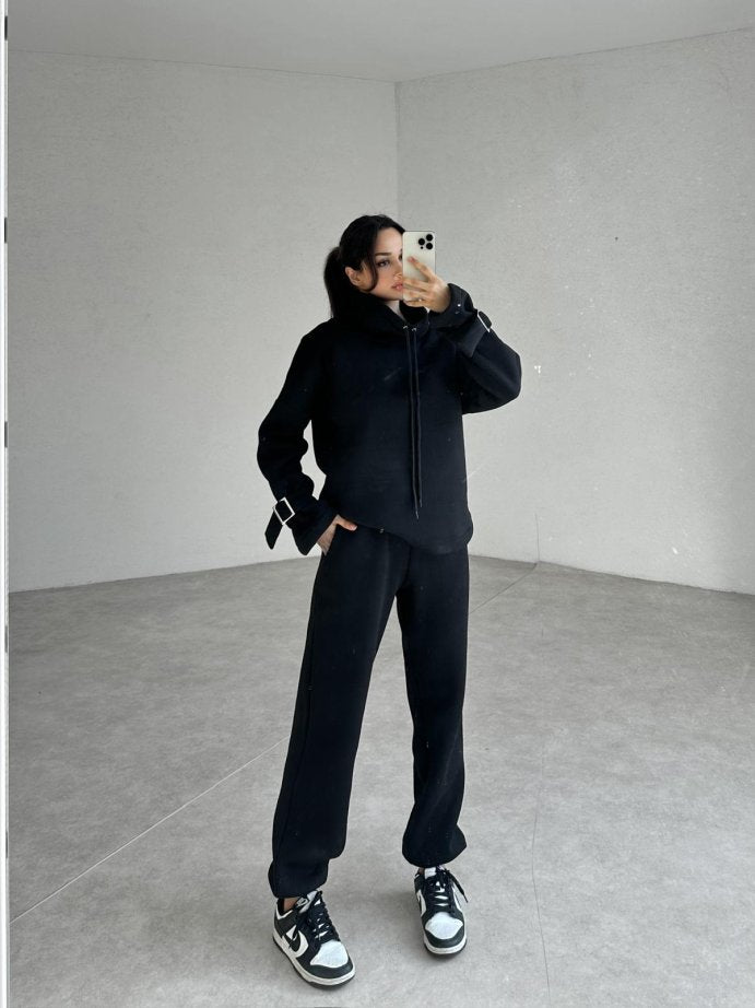 100% Cotton Casual Sportswear Set (Hoodie + Pants) T30