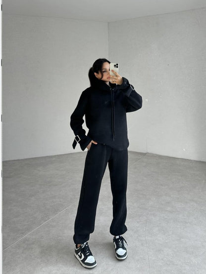 100% Cotton Casual Sportswear Set (Hoodie + Pants) T30