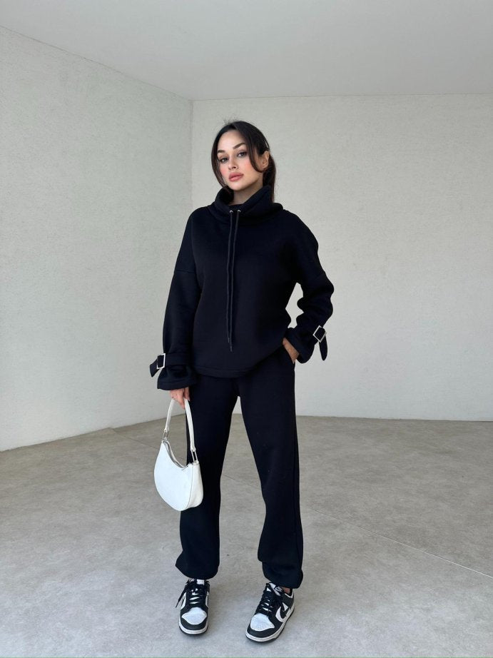 100% Cotton Casual Sportswear Set (Hoodie + Pants) T30