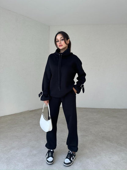 100% Cotton Casual Sportswear Set (Hoodie + Pants) T30