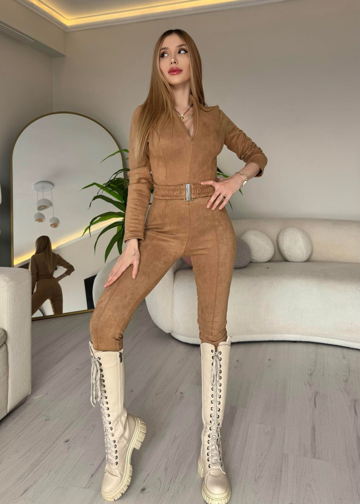 Women's winter jumpsuit with a unique and modern design S74