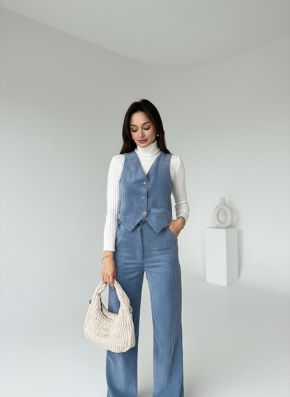 Elegant Turkish formal 2-piece suit: vest + trousers V5 