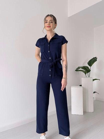 Long dress with polo neck opening D09