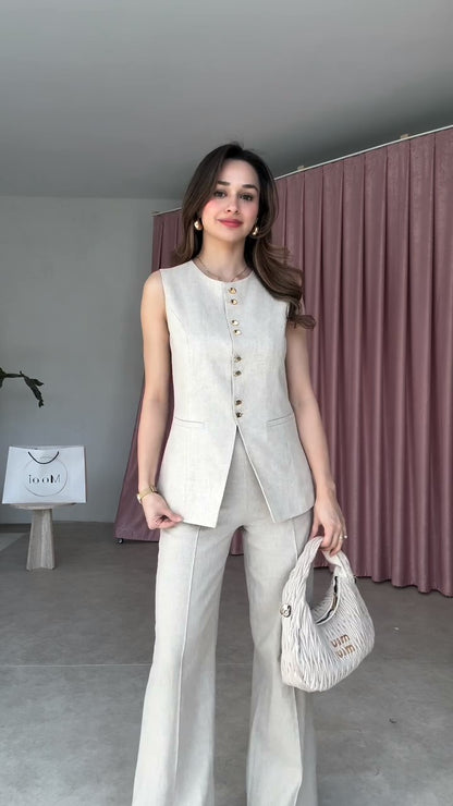 Summer jumpsuit with belt S6