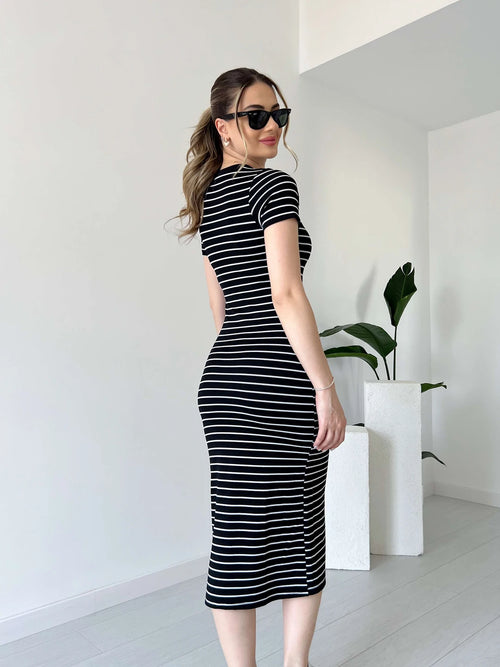 فستان قطن صيفي مخطط F32