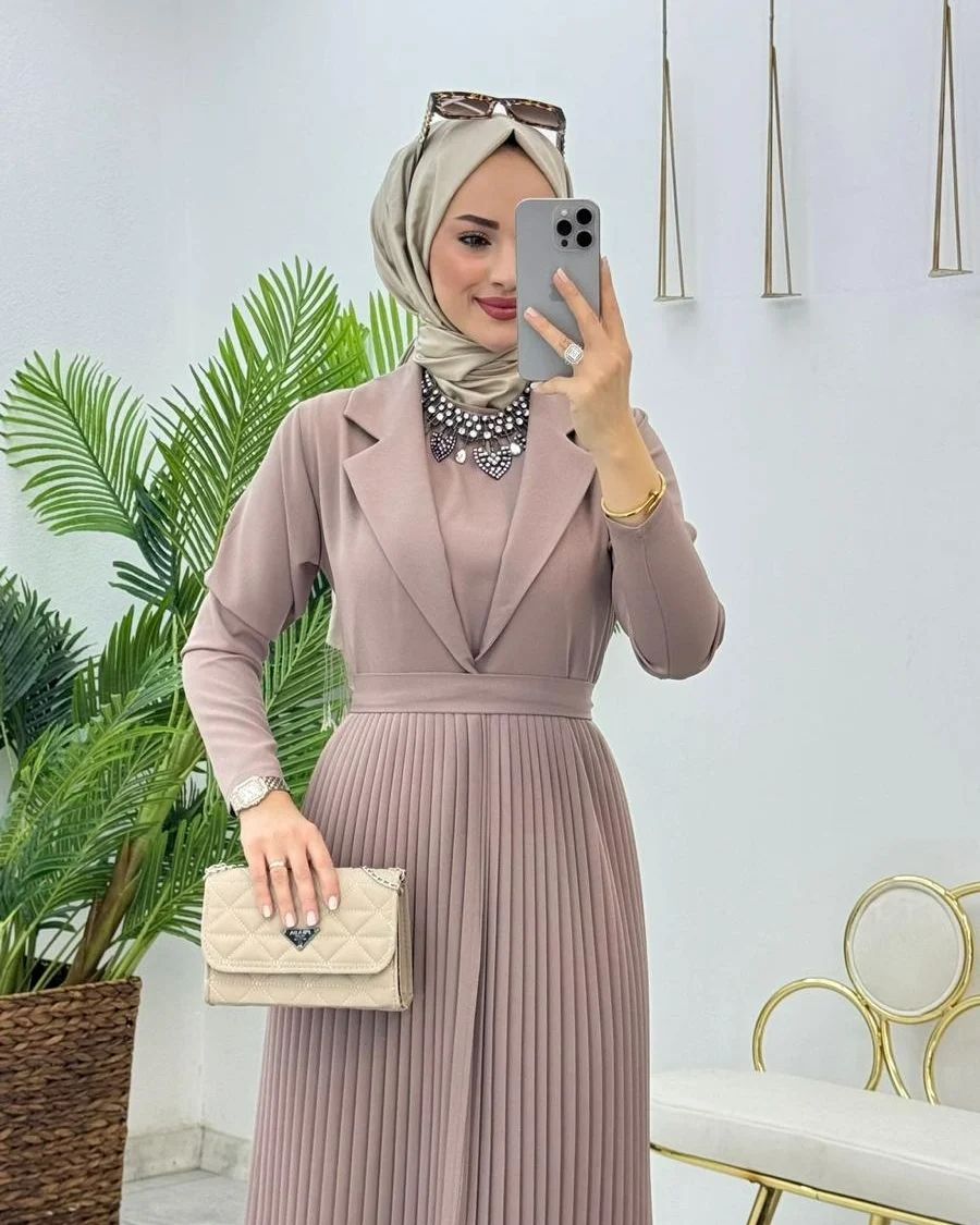 K3 Two Piece Pleated Dress with Distinctive Design