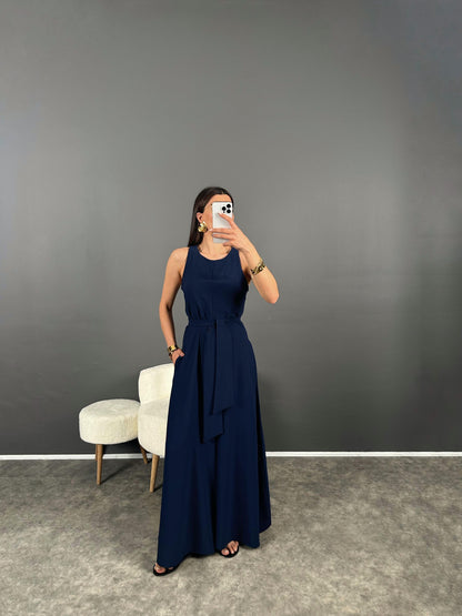 Summer jumpsuit with belt S6