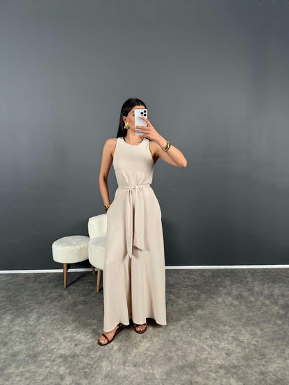 Summer jumpsuit with belt S6