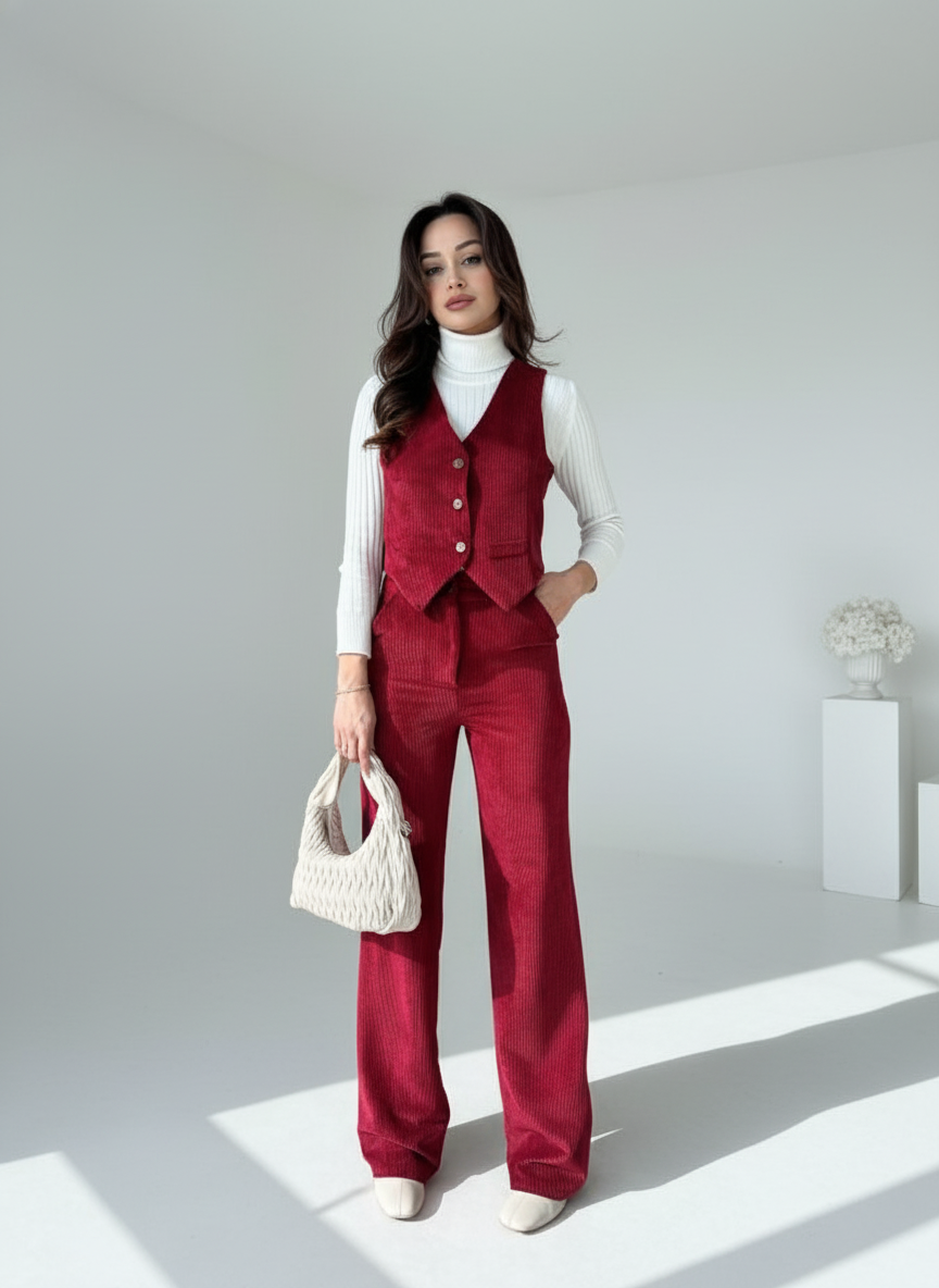 Elegant Turkish formal 2-piece suit: vest + trousers V5 