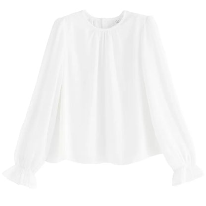 A white blouse with a unique design