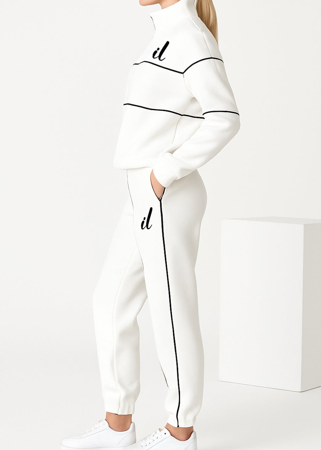 Cotton casual sportswear set (hoodie + pants) T79