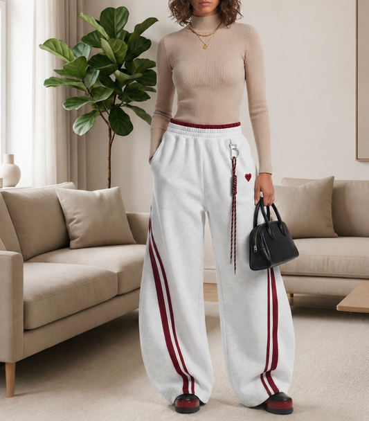 ILEERA® Wide Leg Street Style Sweatpants (100% Cotton)