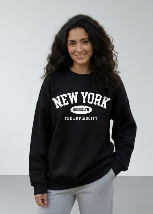 تيشيرت نسائي شتوي بتصميم فريد اوفر سايز H14