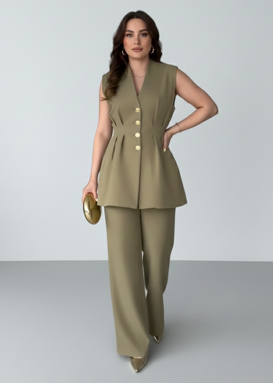 طقم رسمي قطعتين (فيست+بنطلون) بتصميم مميز وأنيق S52
