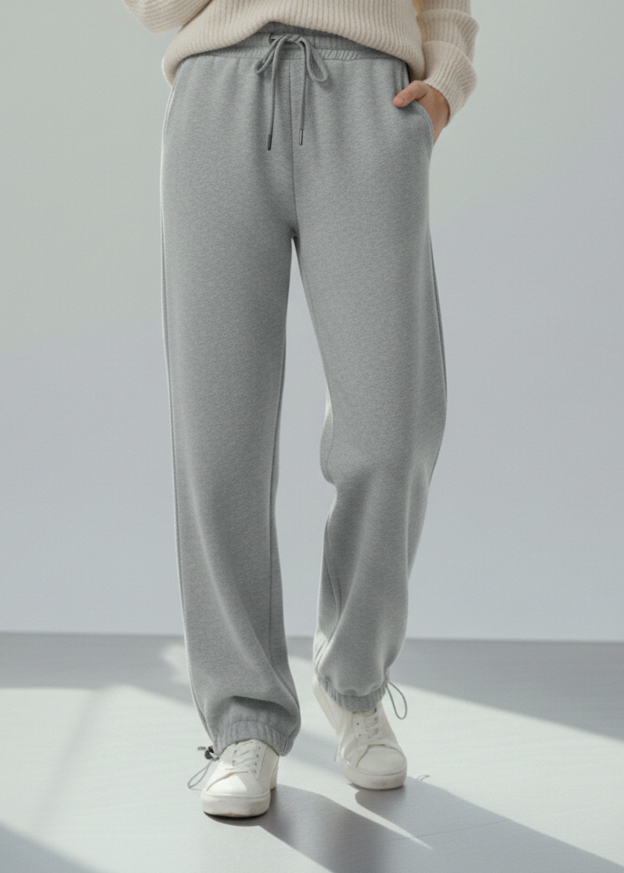 بنطلون قطن سادة بتصميم عصري B20