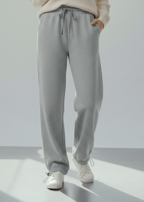 بنطلون قطن سادة بتصميم عصري B20