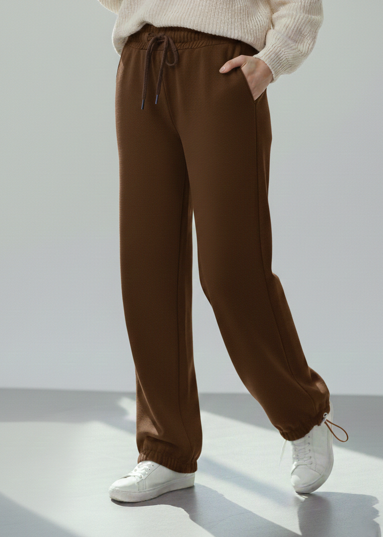 بنطلون قطن سادة بتصميم عصري B20