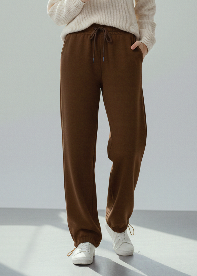 بنطلون قطن سادة بتصميم عصري B20