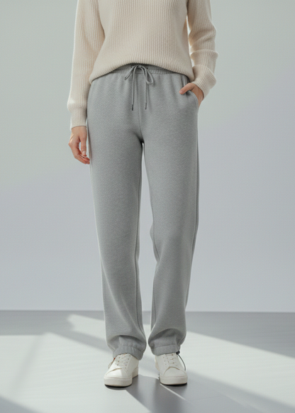 بنطلون قطن سادة بتصميم عصري B20