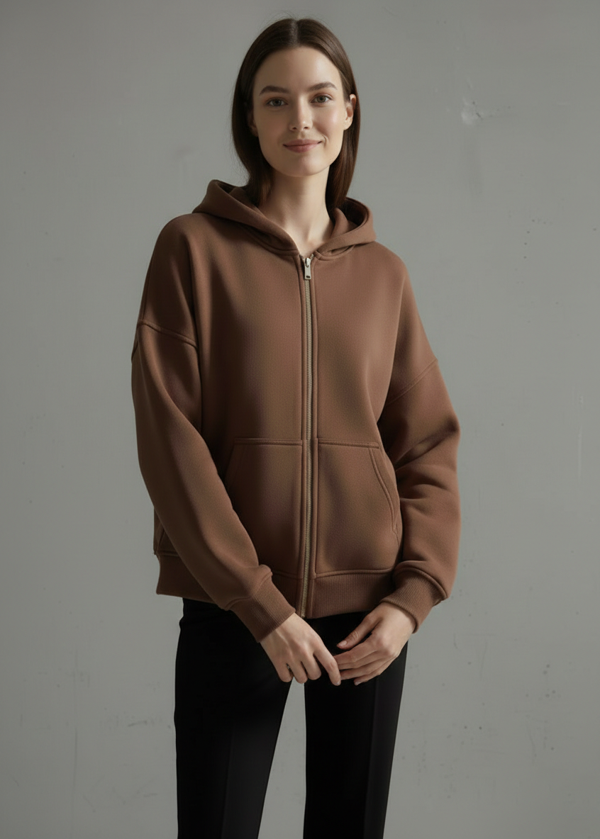 هودي نسائي شتوي بتصميم فريد اوفر سايز H12