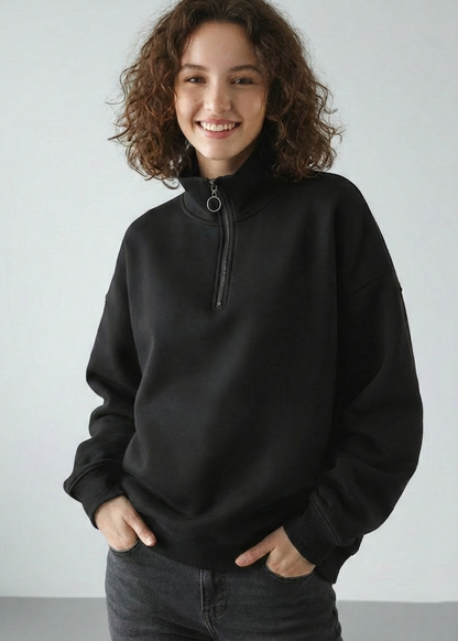 تيشيرت نسائي شتوي بتصميم فريد اوفر سايز H11