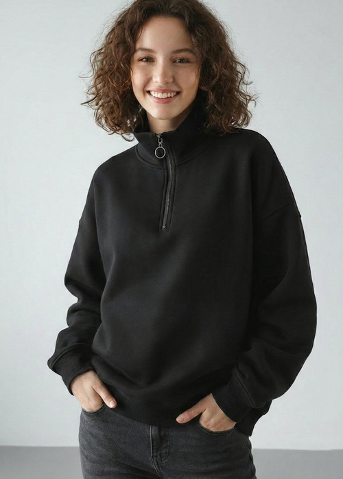 تيشيرت نسائي شتوي بتصميم فريد اوفر سايز H11